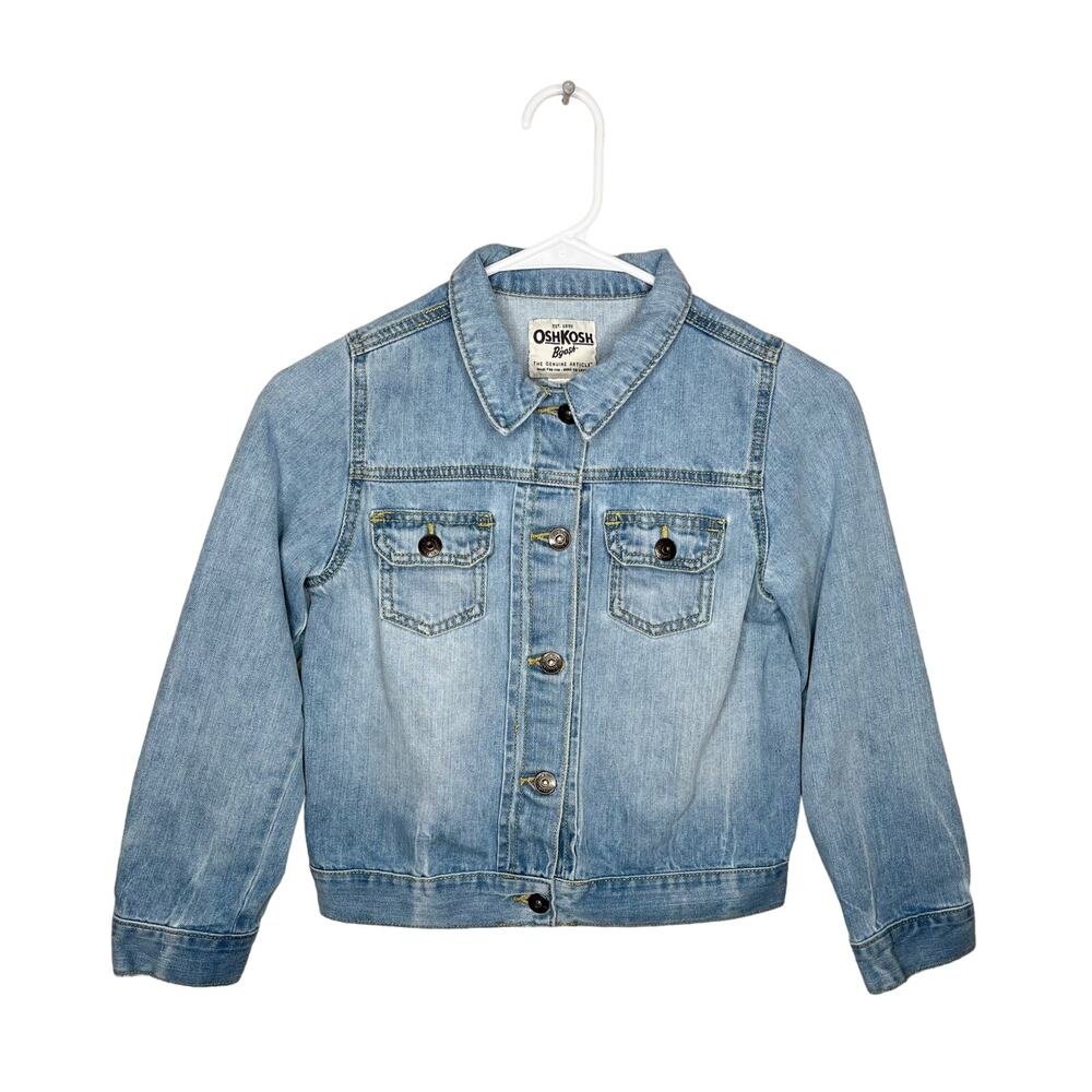 OSH KOSH Girl's Light Wash Denim Button Up Jacket Size 12